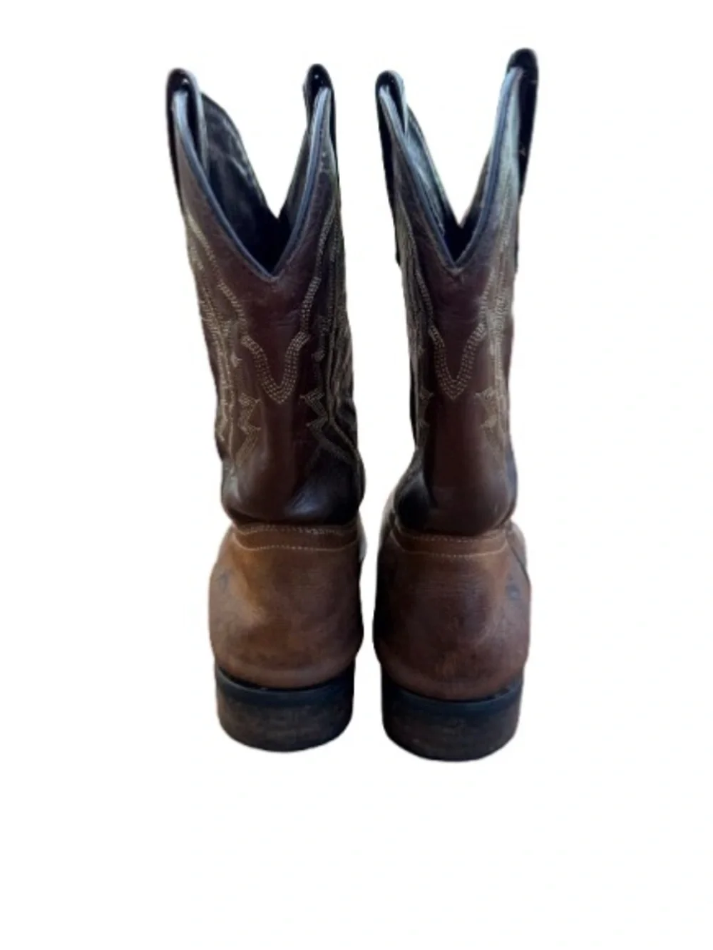 Vintage Texas Gold Minors Brown Leather Western Cowboy Boots Youth Size 5 USA